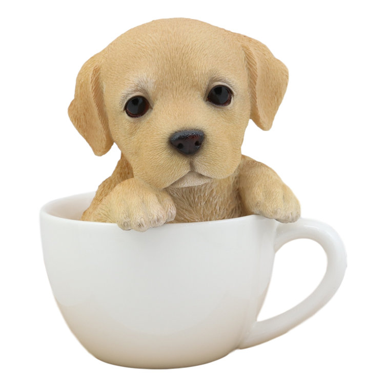 August Grove® Miamisburg Realistic Adorable Labrador Puppy Teacup Figurine Wayfair